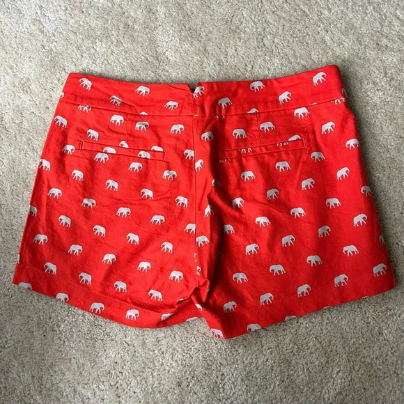 Banana Republic Women's Orange Elephant Themed Chino Shorts - Size 4 - VGUC - Picture 4 of 9
